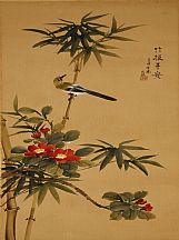 160517_肖政谋_竹报平安（绢画）